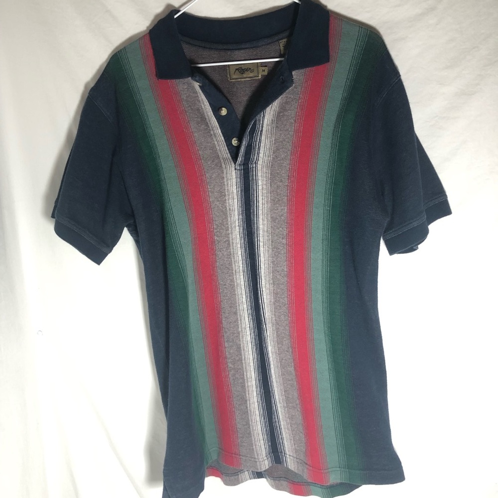 Roper vertical stripe Mexican blanket medium shirt